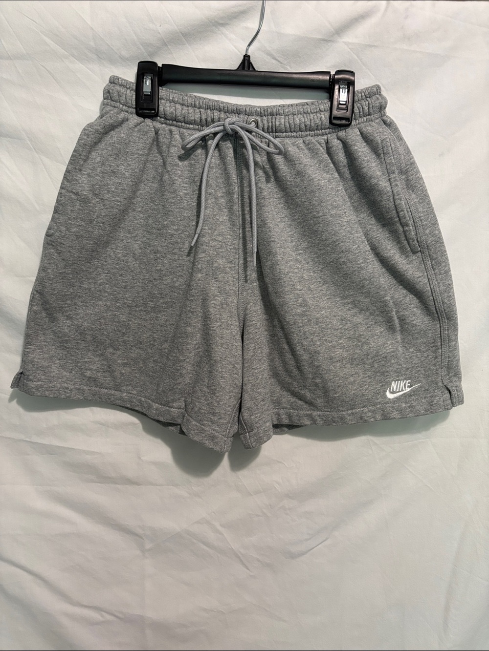 Nike Men's Heather Gray Fleece Drawstring Athletic Shorts